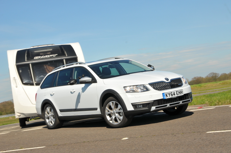 2015 Skoda Octavia Scout 5 Door Wagon Low Aggressive Stock Pictures